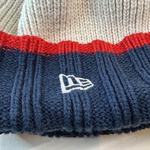 New England Patriots Hat Beanie Mens Navy NFL Football Pom Cuffed New Era - Picture 4 of 7